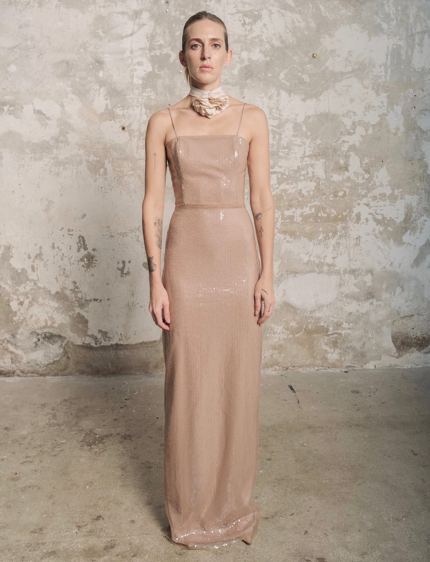 Sia Gown in Smoke Sequin