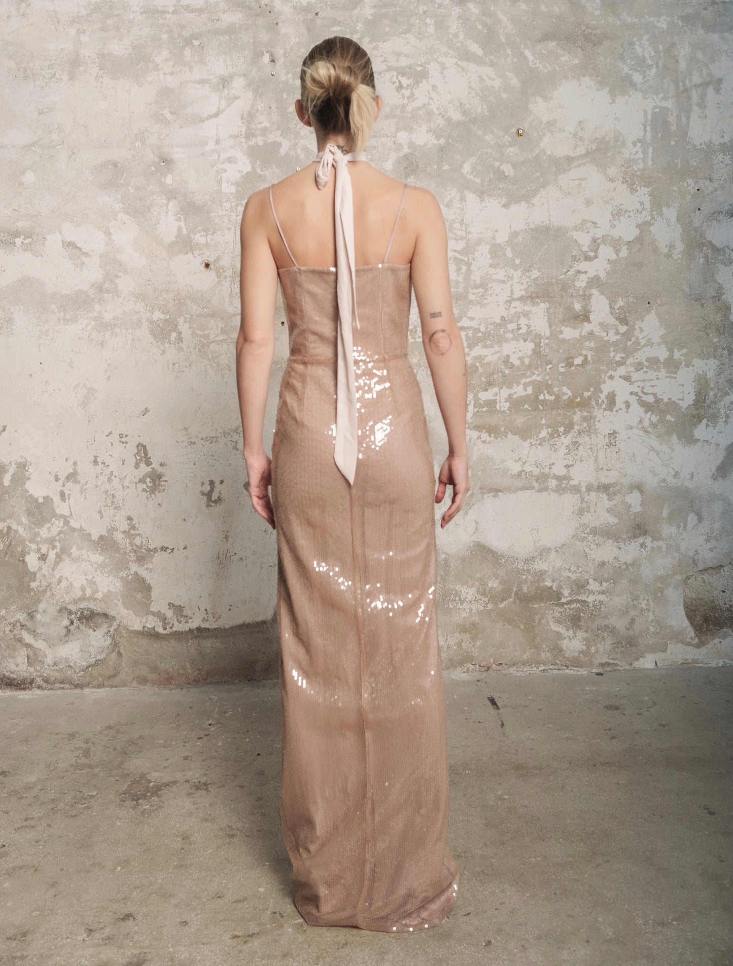 Sia Gown in Smoke Sequin