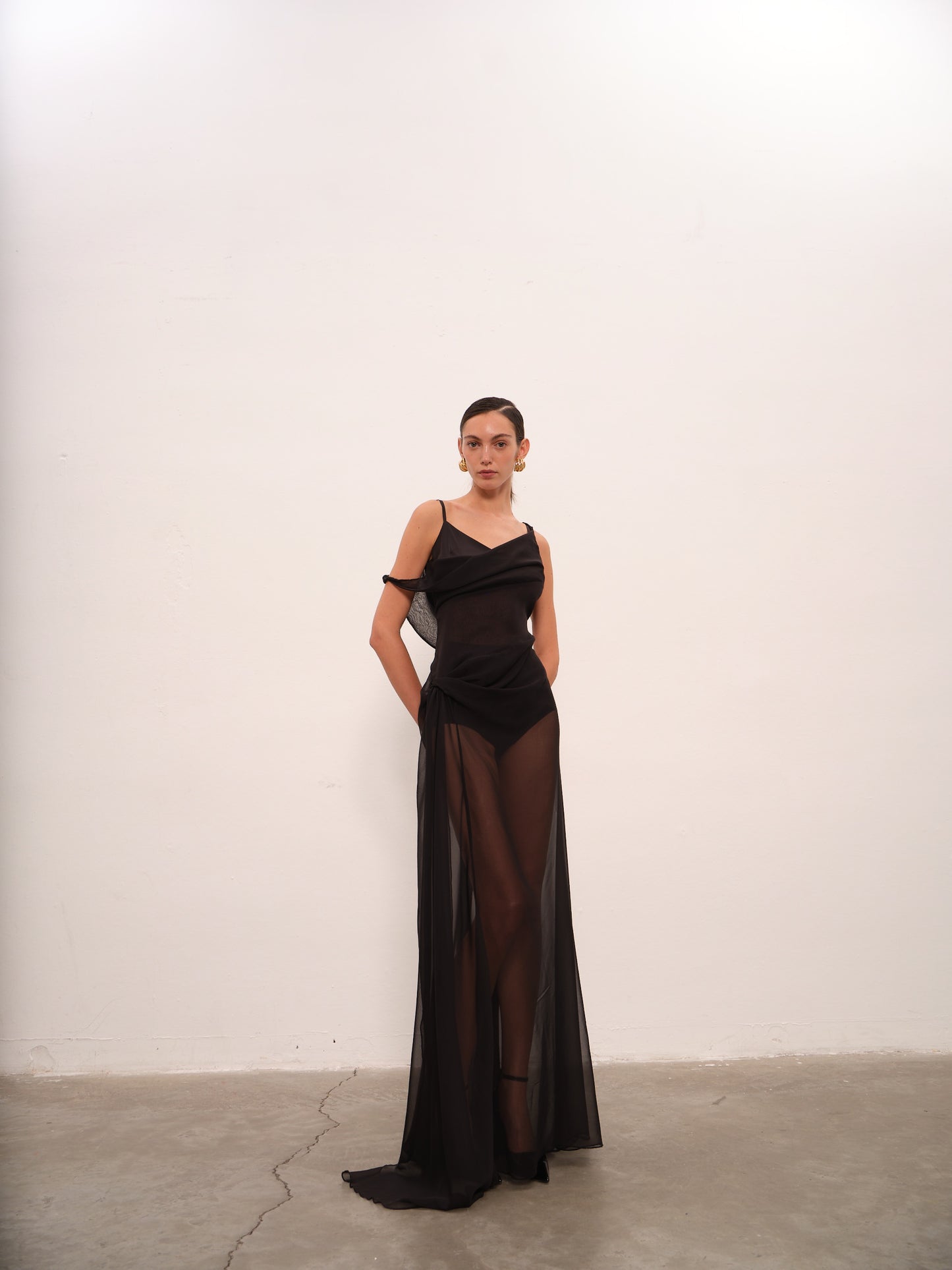 Audrey Gown in Black Chiffon