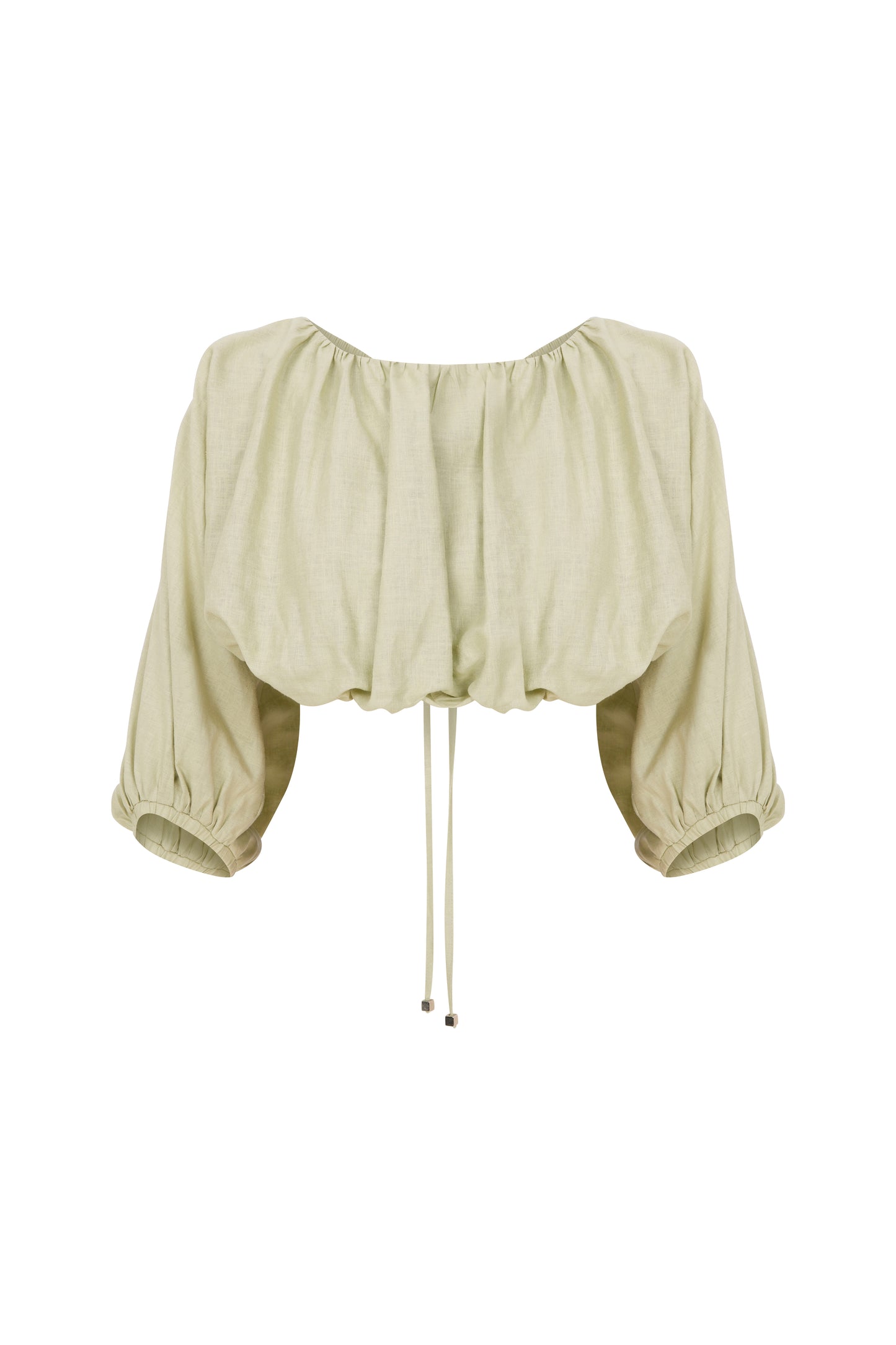 Ramee Linen Crop Top with Back Detail