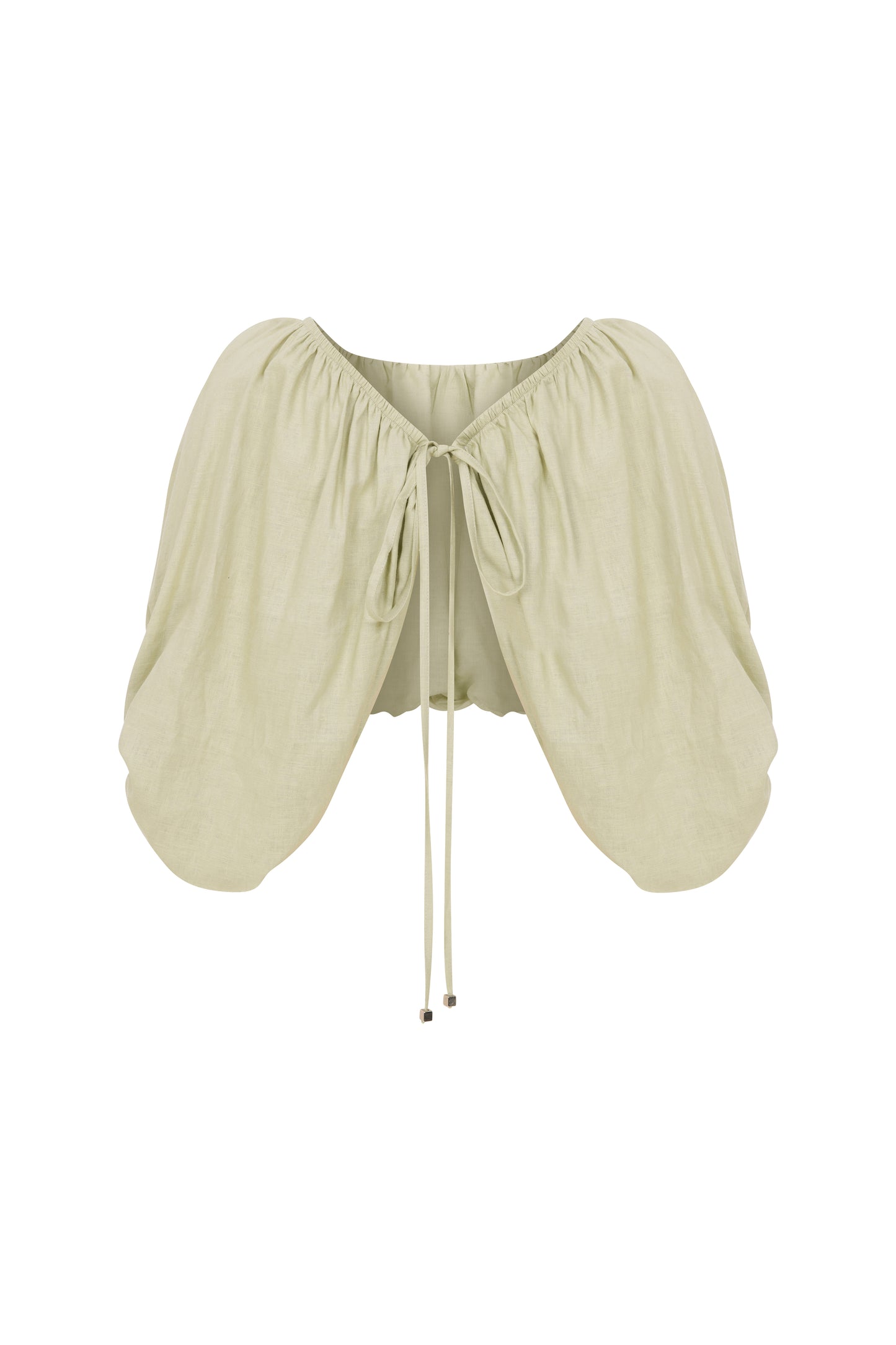 Ramee Linen Crop Top with Back Detail
