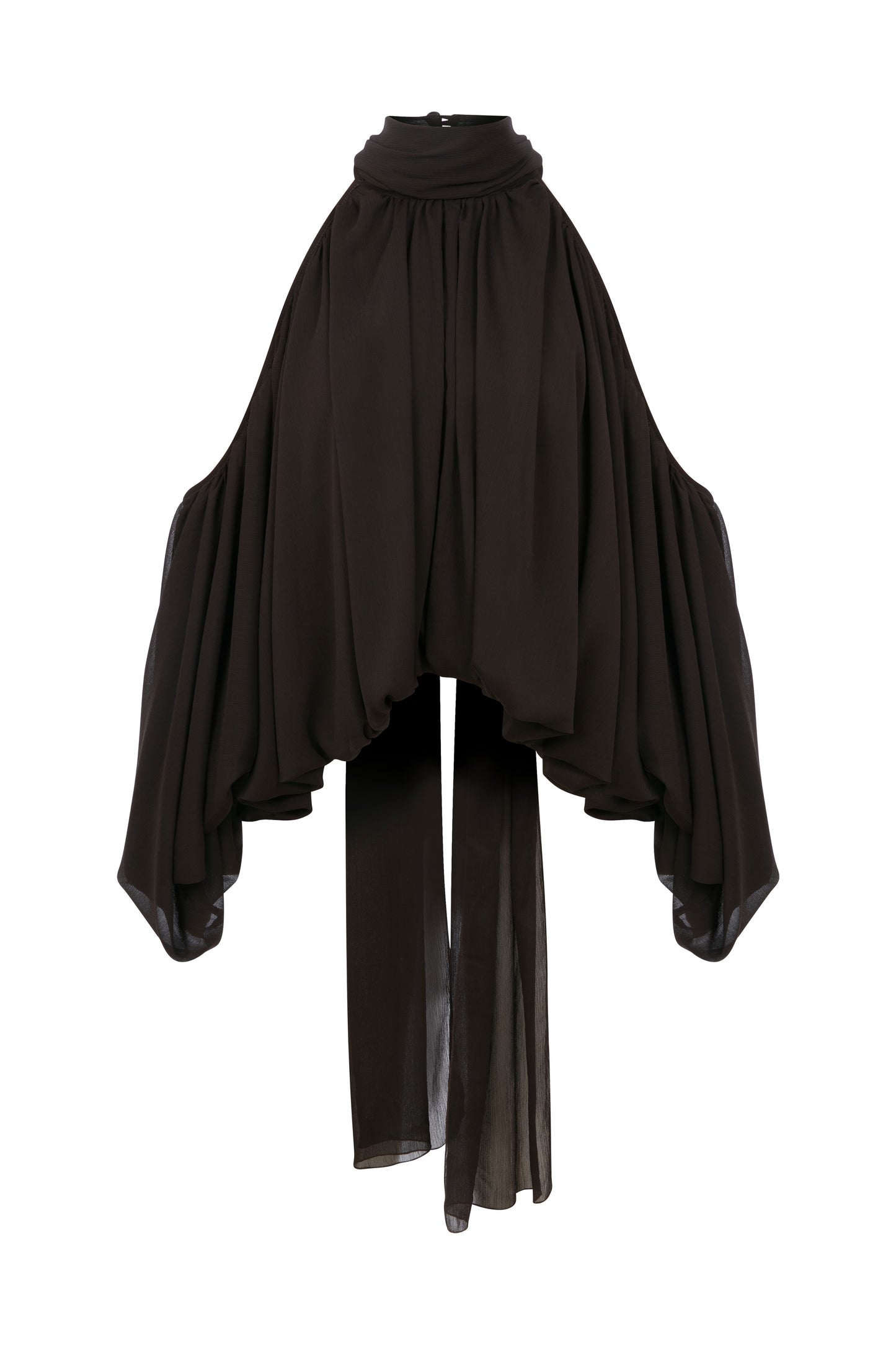 Jaiden Chiffon Blouse in Chocolate Brown