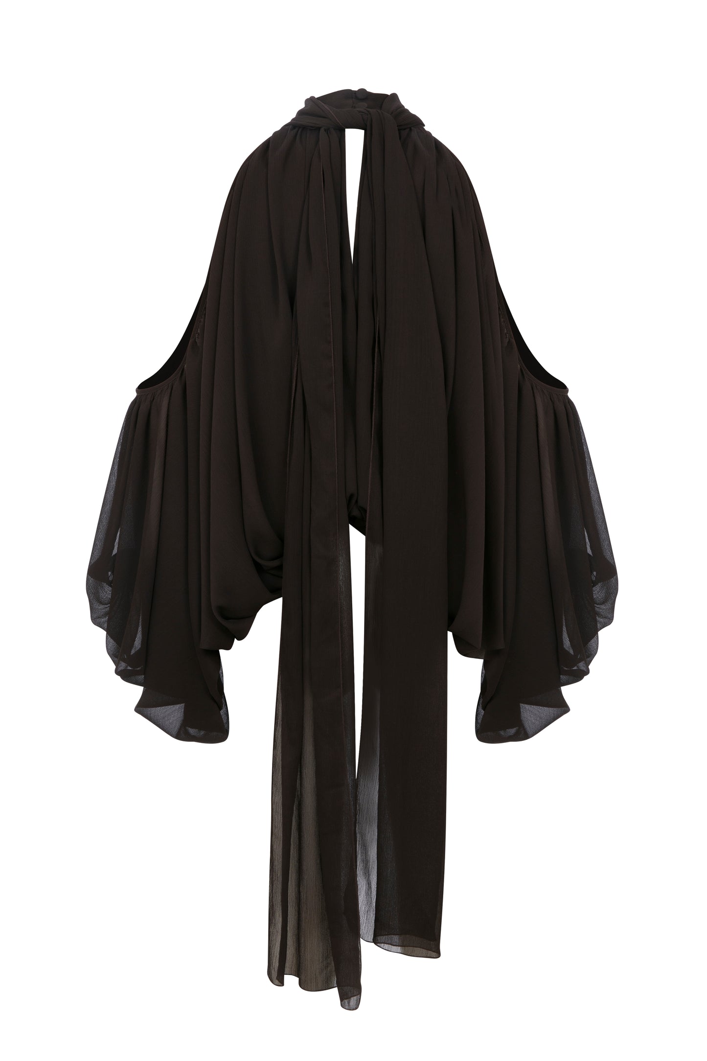Jaiden Chiffon Blouse in Chocolate Brown