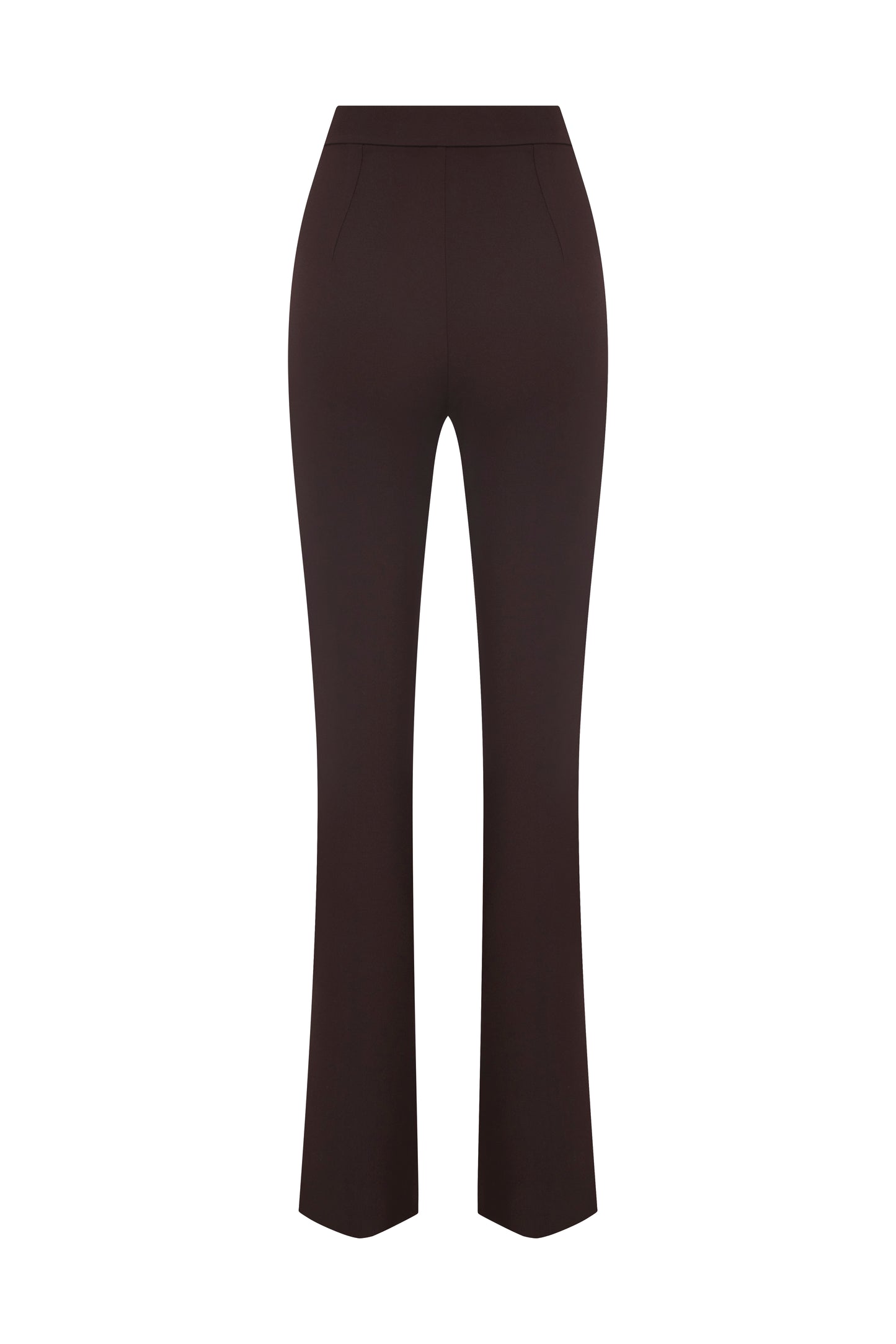 Janine Trousers with Slit in Chocolate Brown