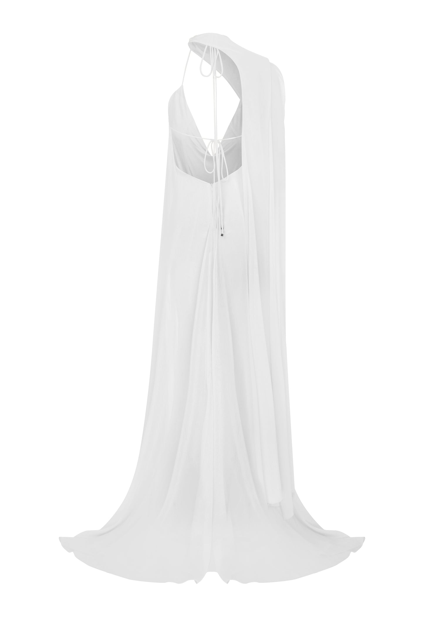 Phoenix Gown with Flowing Cape in White