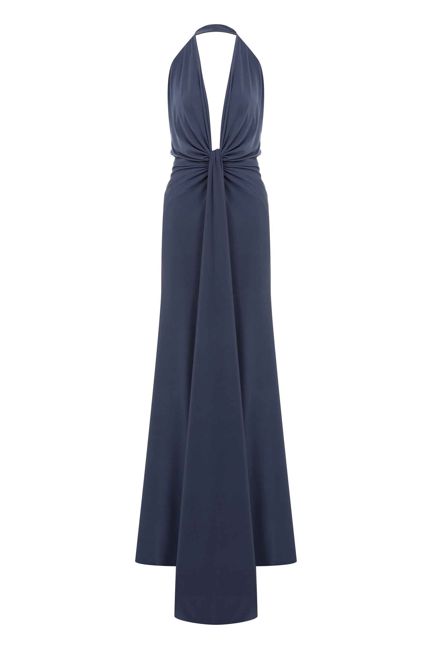 Karlie Deep V Neck Gown in Indigo