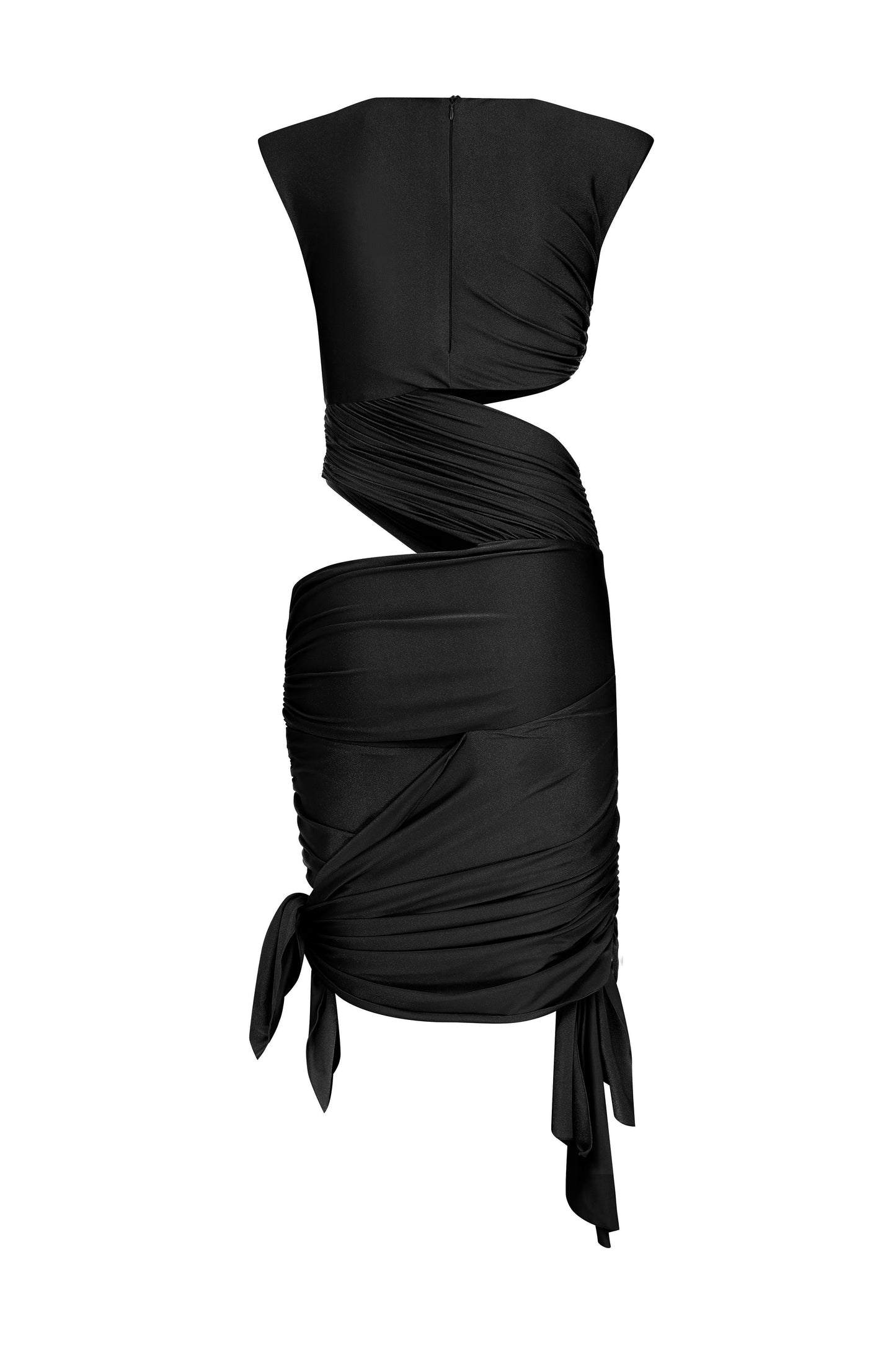 Pernille Wrapped Mini Dress in Black