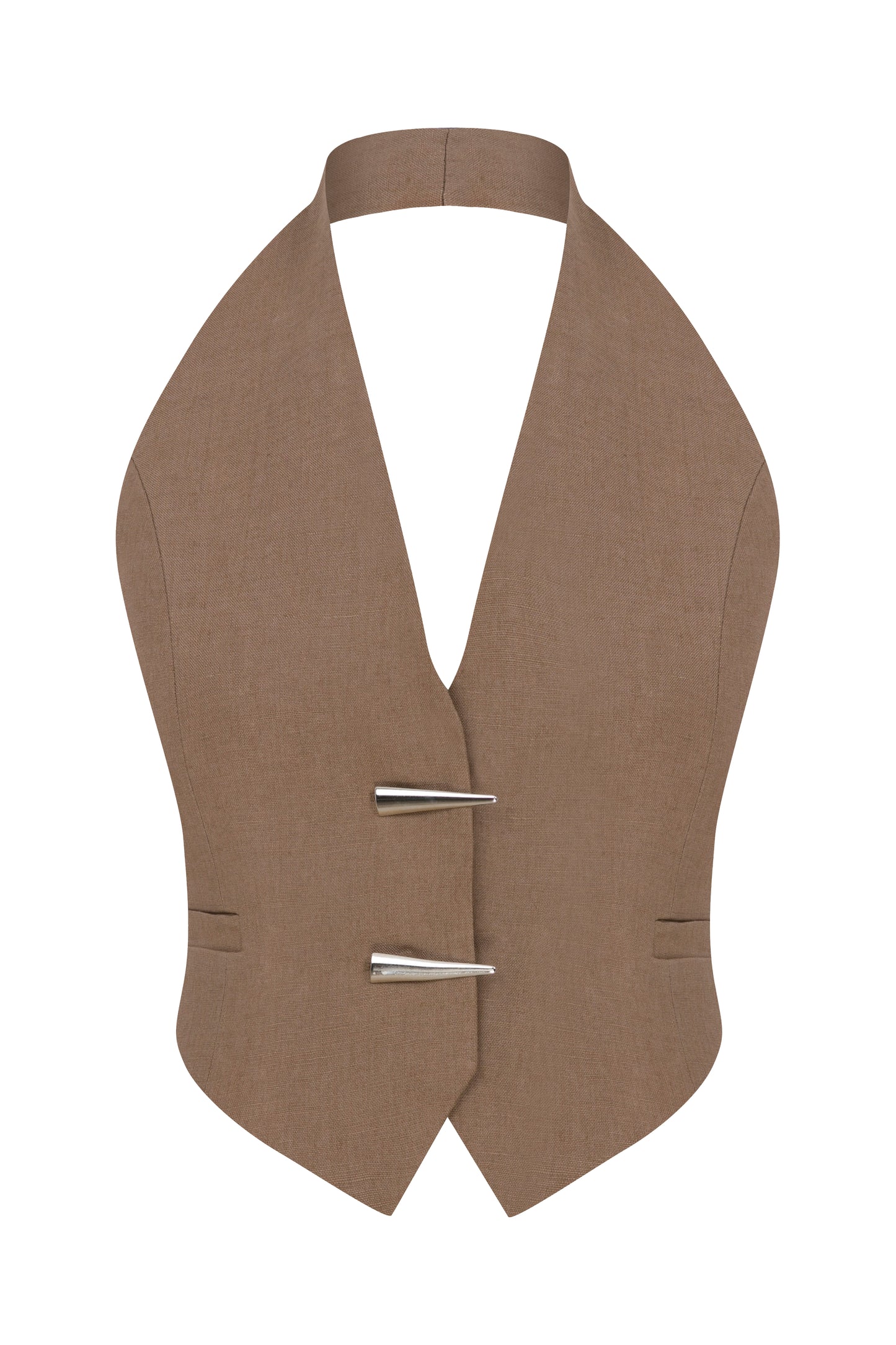 Evy Linen Vest in Mocha