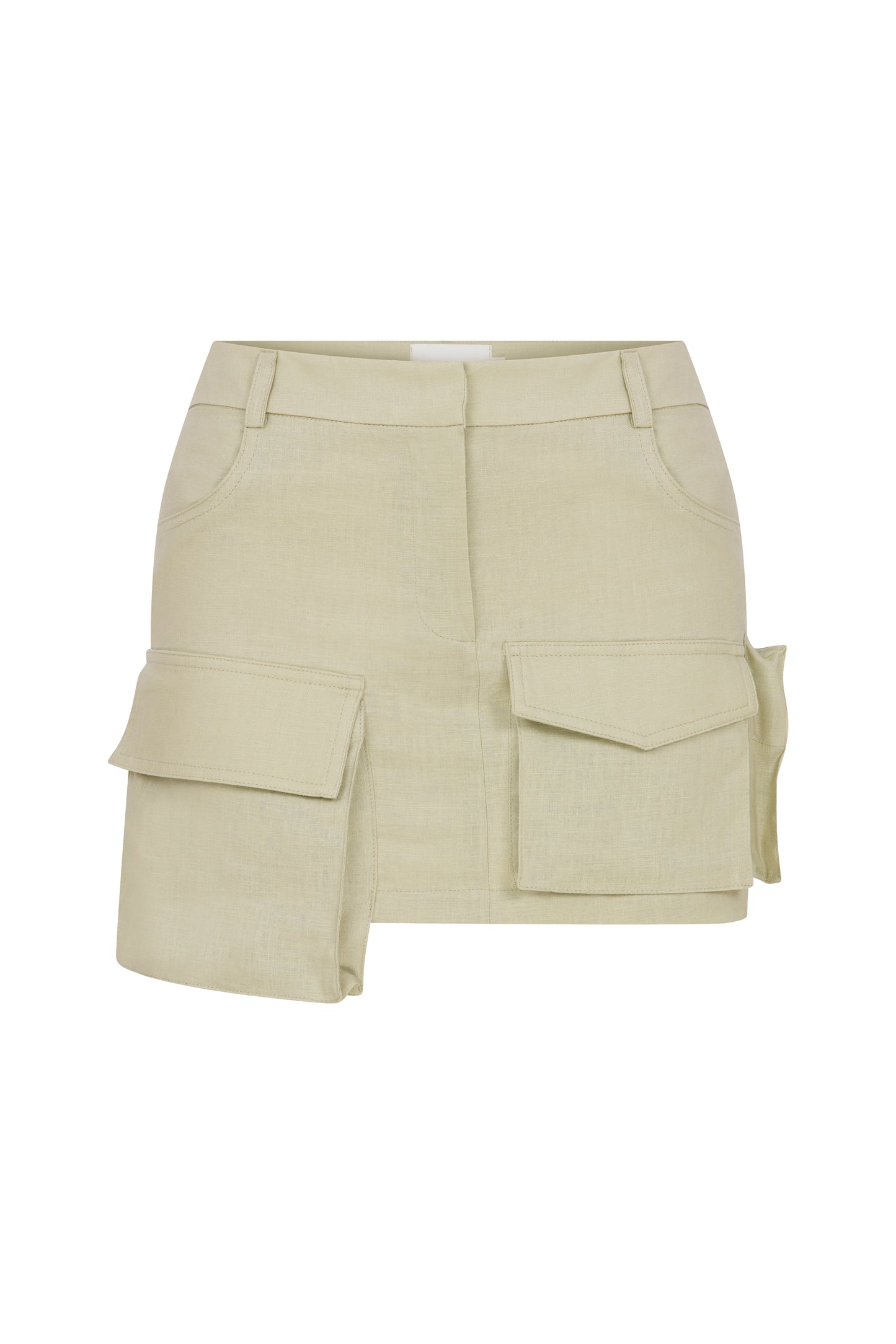 Chicca Cargo Skirt with Pockets in Linen