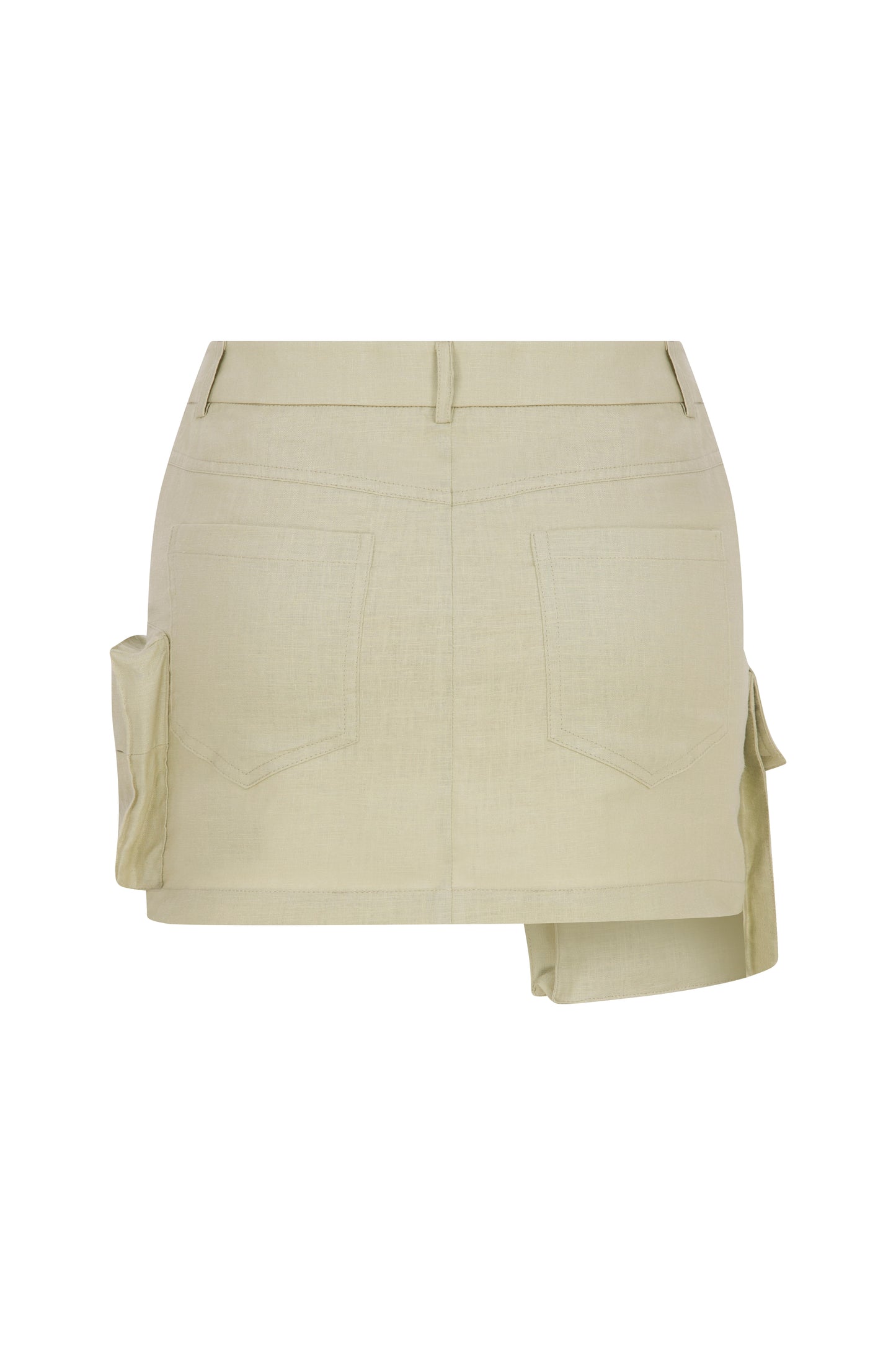 Chicca Cargo Skirt with Pockets in Linen