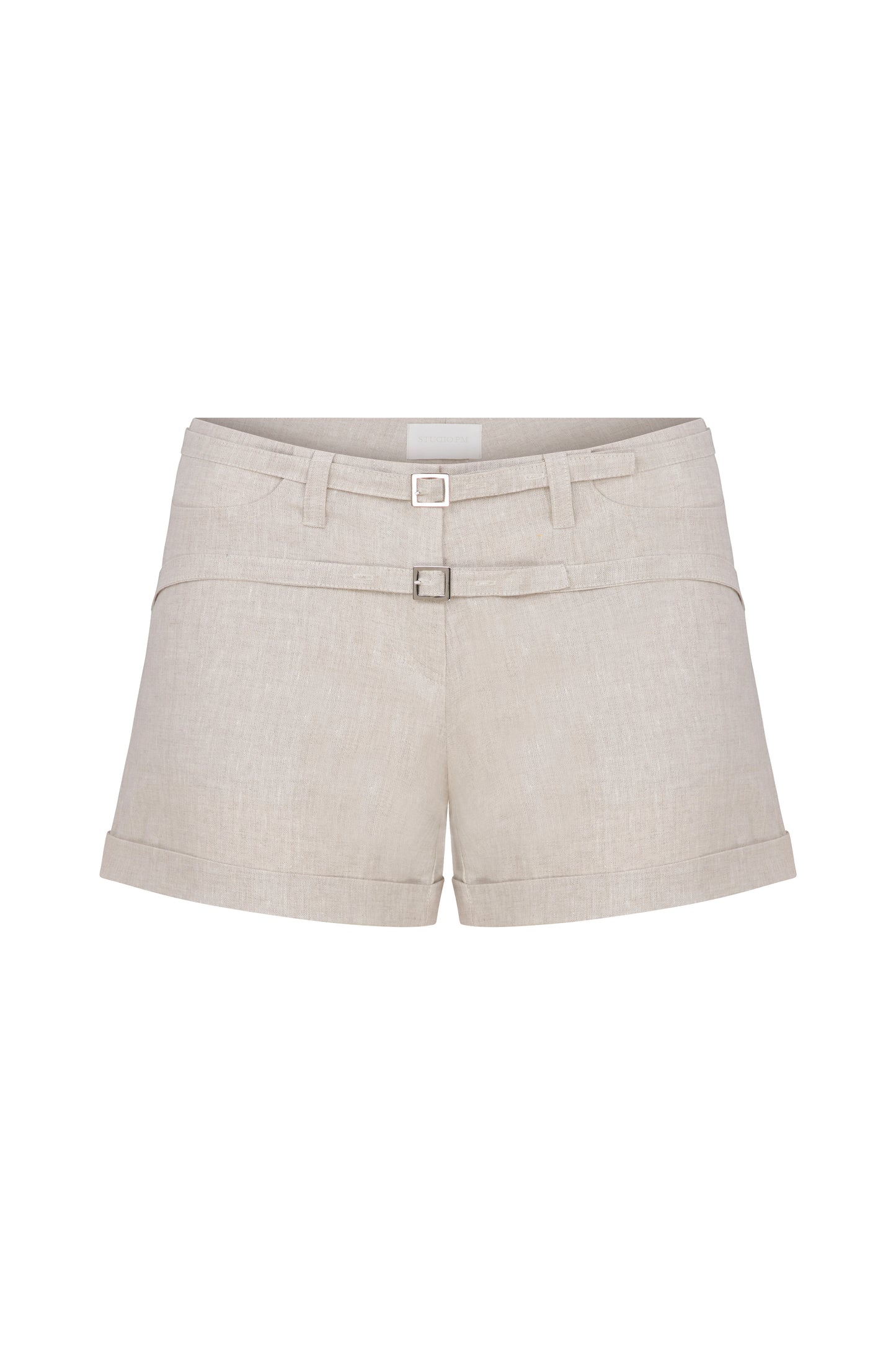 Zahara Linen Shorts with Double Belt