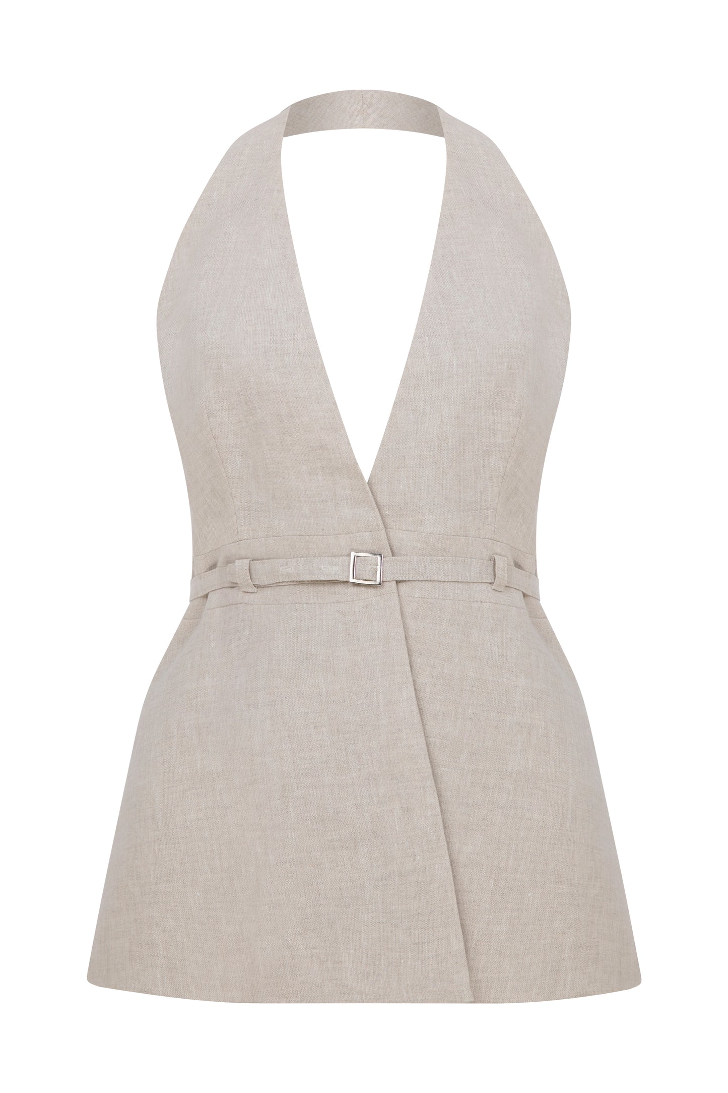 Blake Vest in Natural Linen
