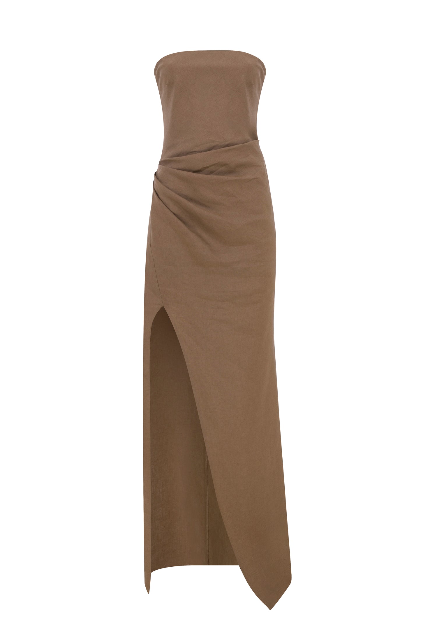 Stacy Linen Dress in Mocha