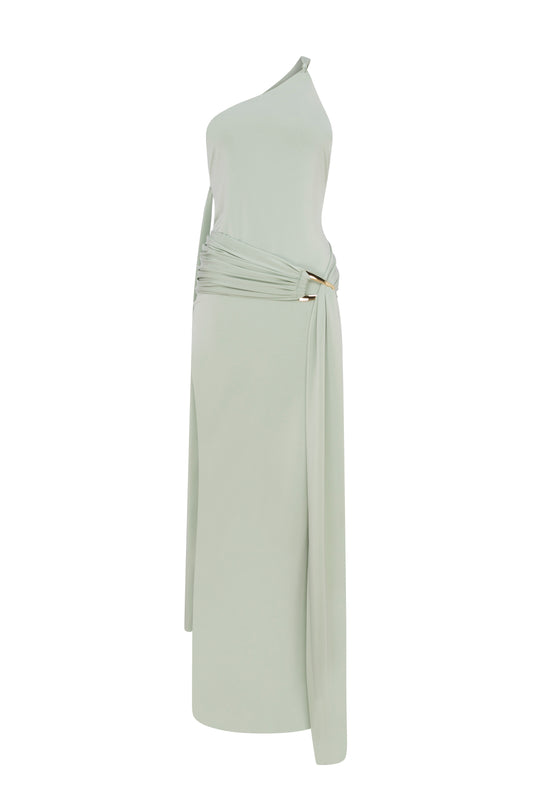 Liguria Gown in Mint Jersey
