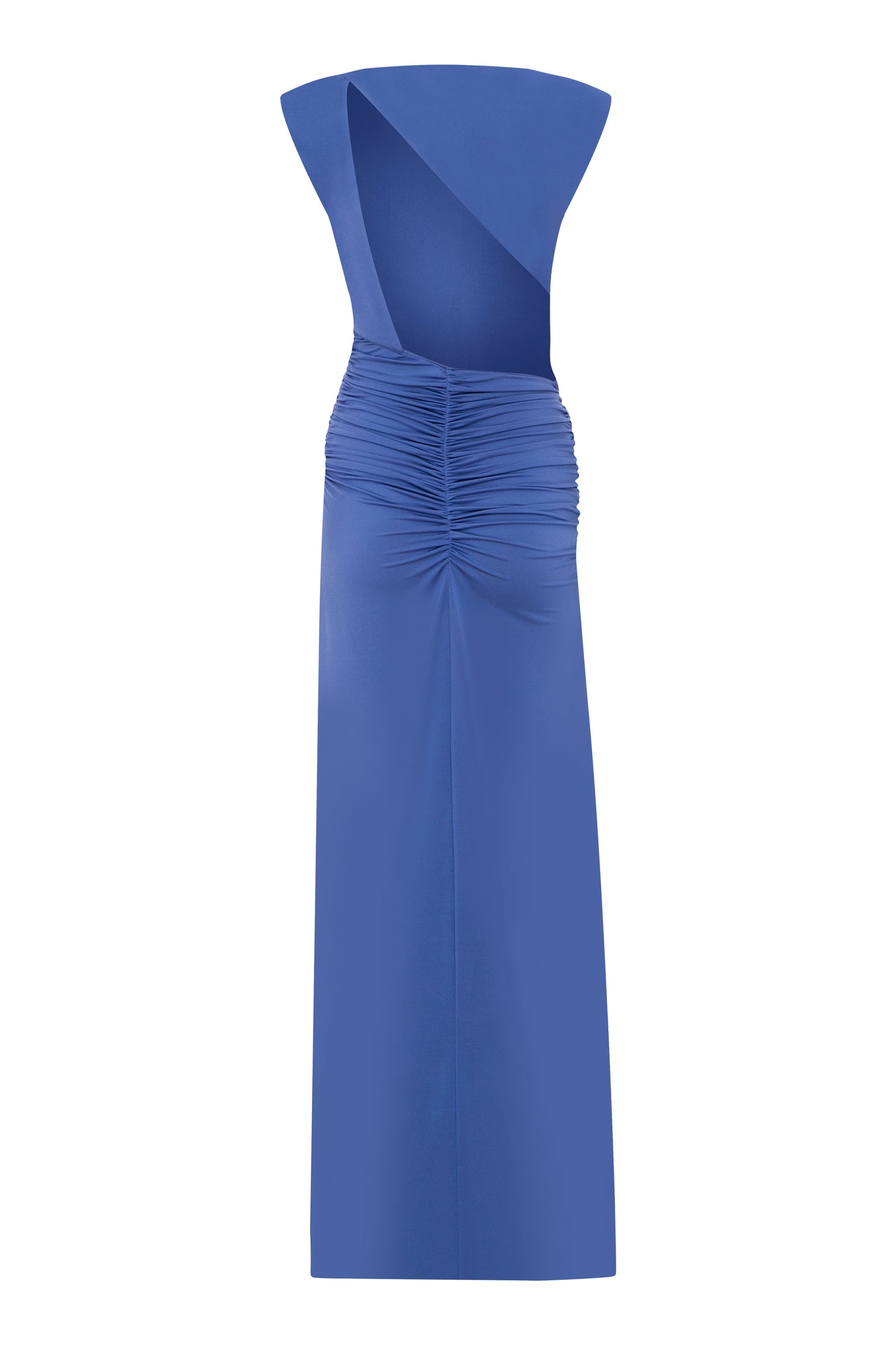 Lana Open Back Jersey Dress with Shoulder Pads in Lilac