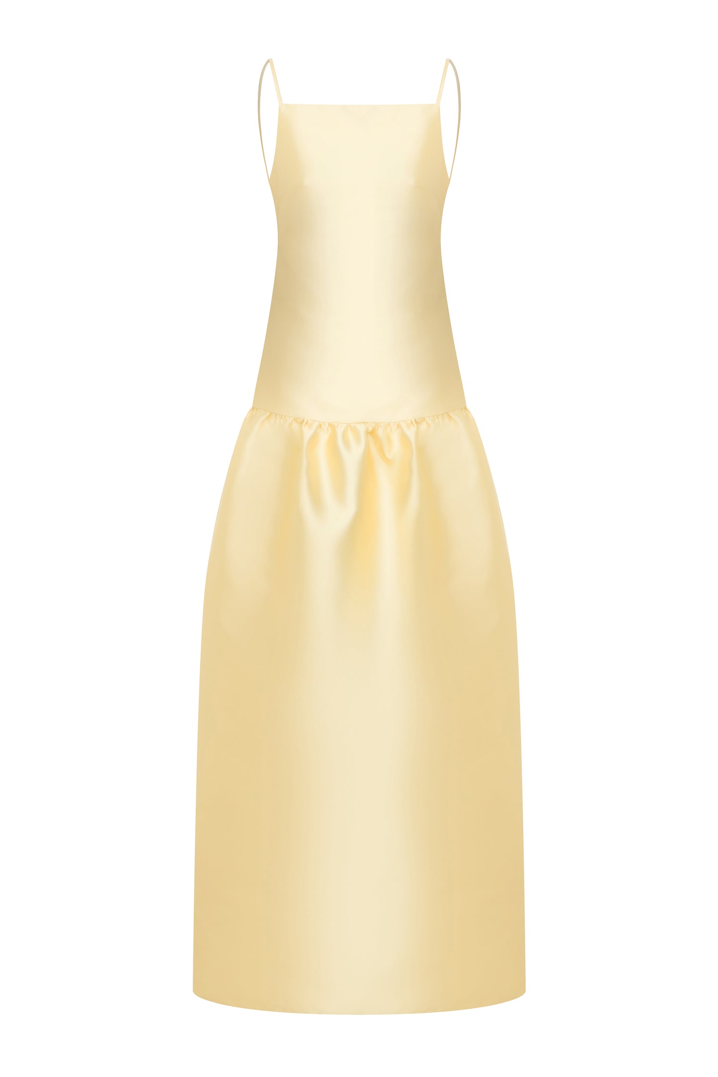 Ella Sand Yellow Gown in Taffeta