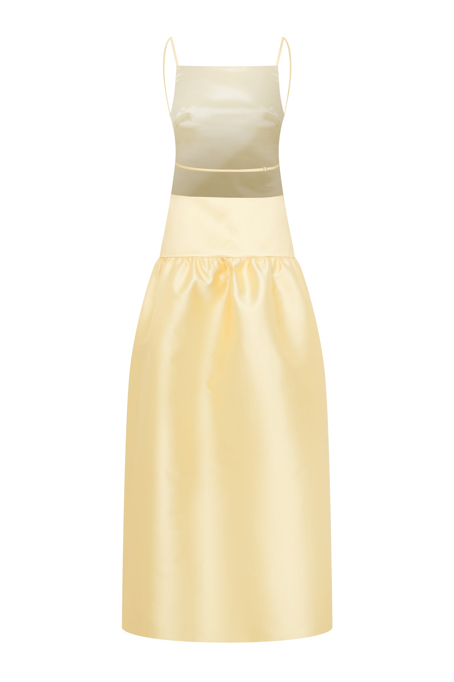 Ella Sand Yellow Gown in Taffeta