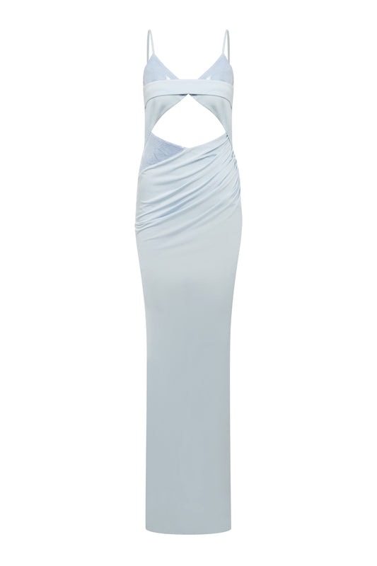 Arielle Jersey Dress in Ice Blue with Sequin Detail