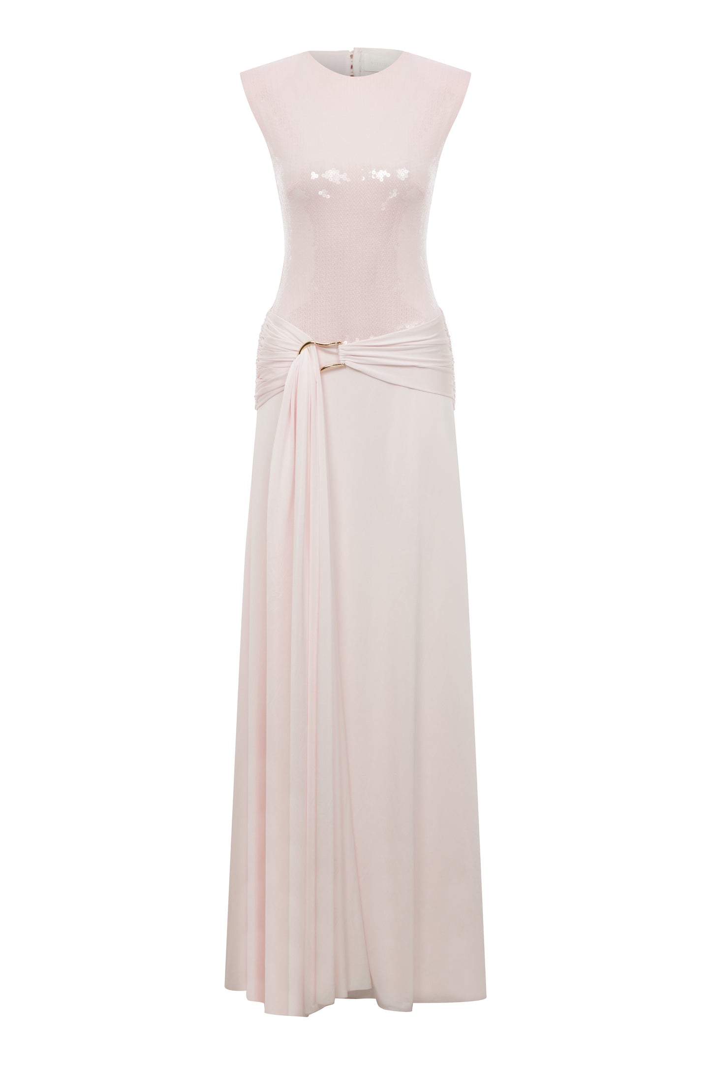 Dakota Jersey Dress with Sequin Top in Sugar Pink
