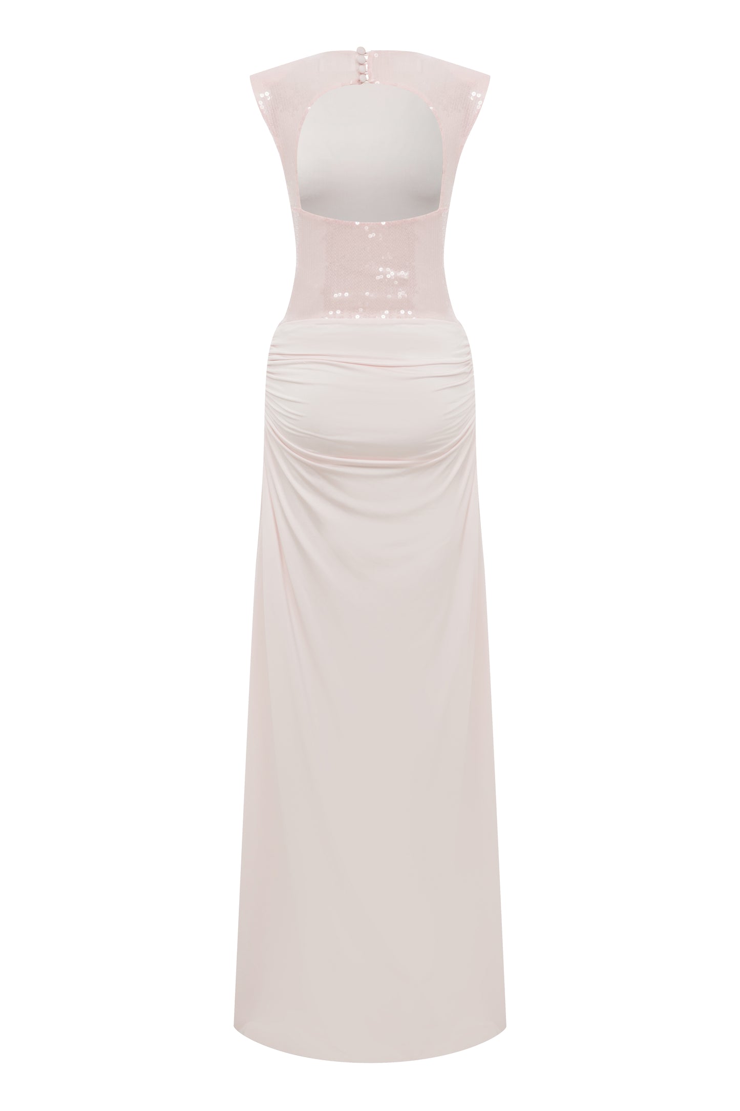 Dakota Jersey Dress with Sequin Top in Sugar Pink