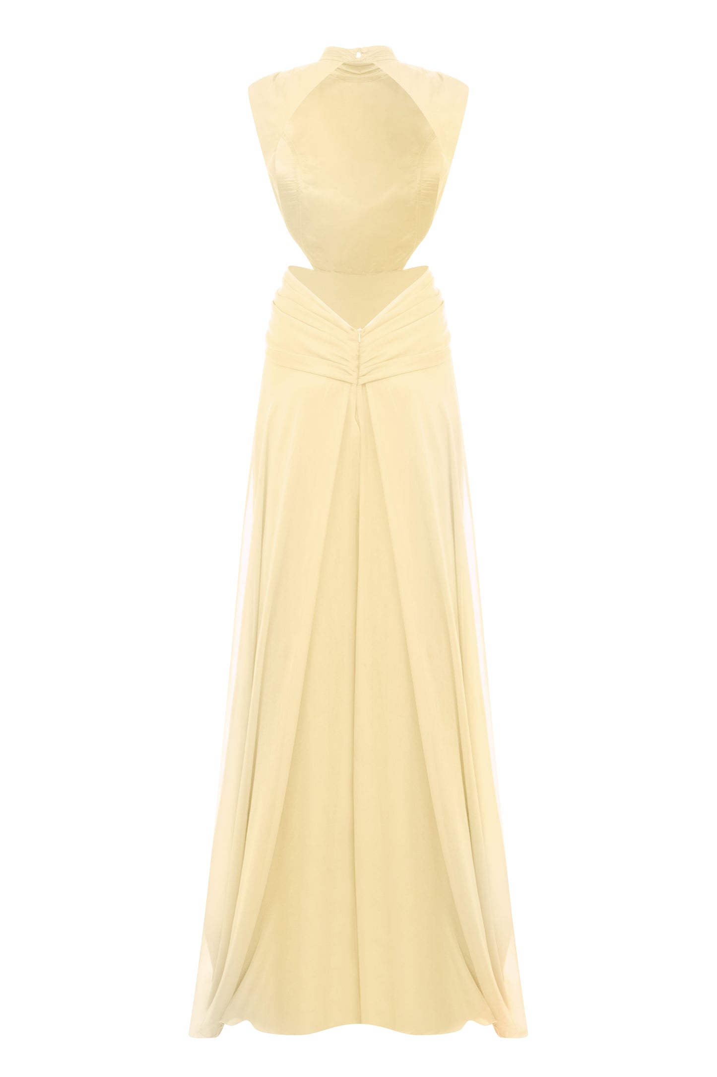 Virgo Gown in Butter Yellow Crinkle Chiffon