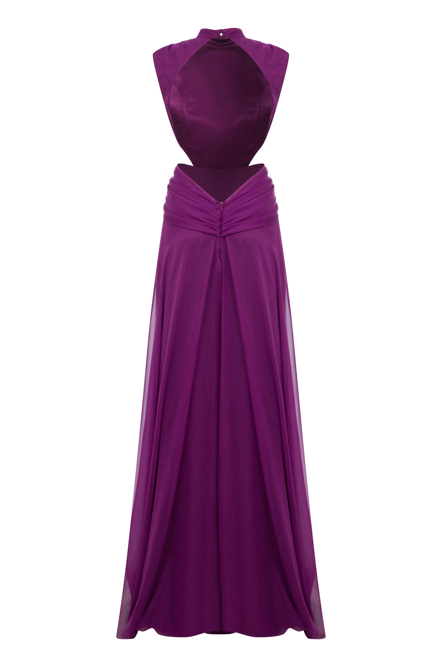 Virgo Silky Chiffon Gown in Fuschia