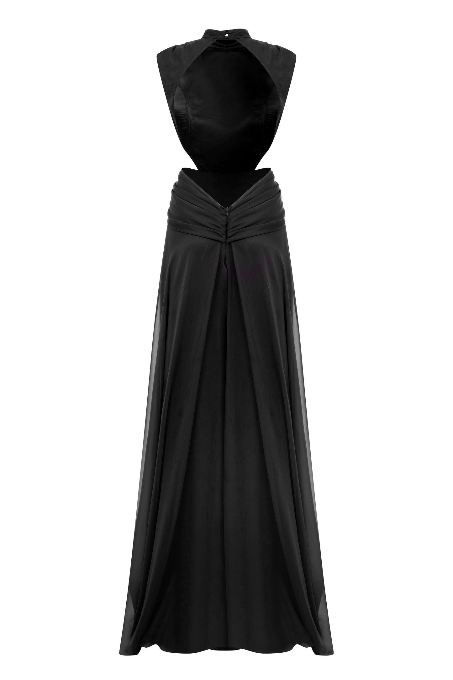 Virgo Silky Chiffon Gown in Black