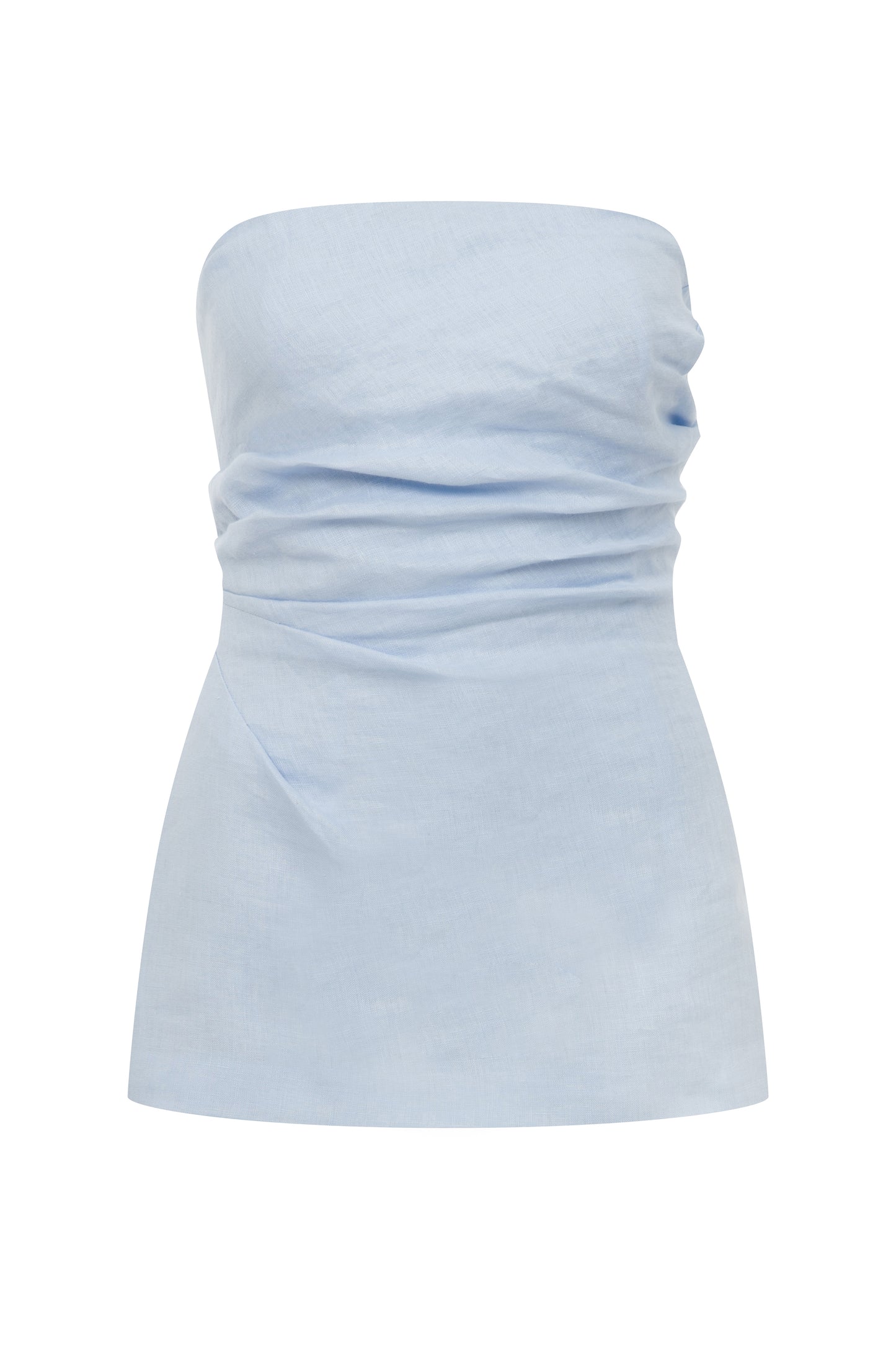 Tyra Linen Top in Ice Blue