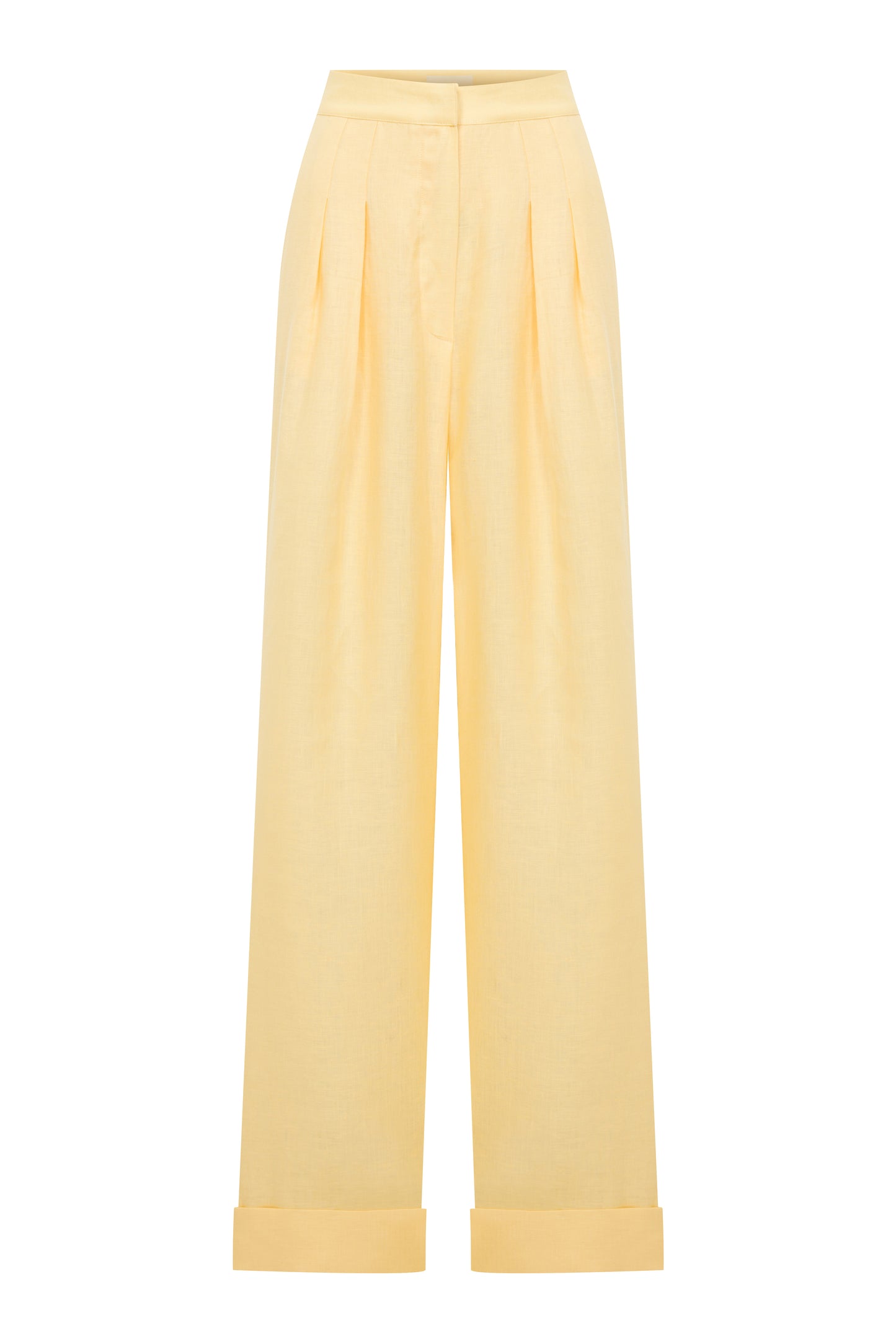 Tina Linen Trousers in Sand Yellow