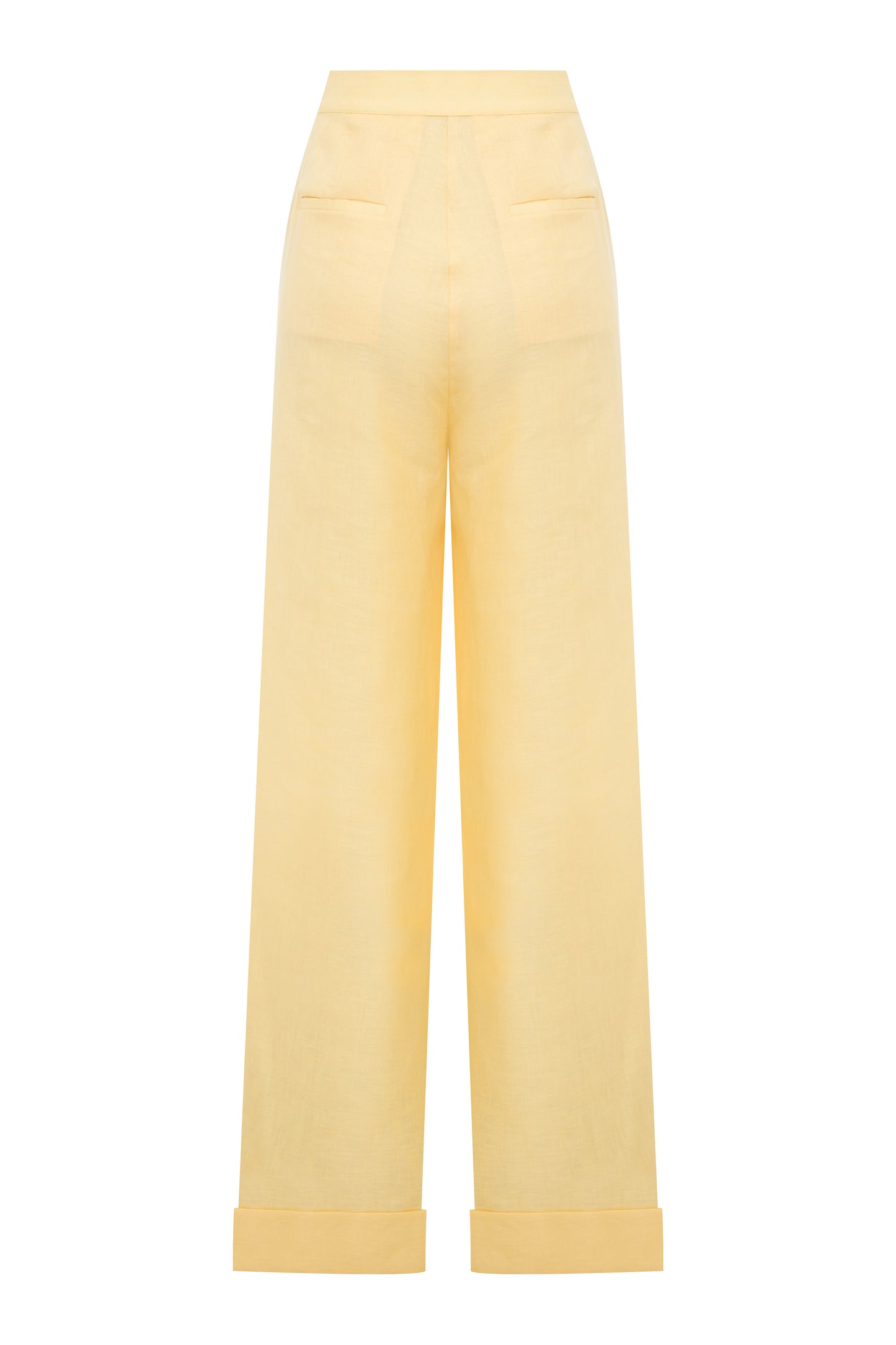 Tina Linen Trousers in Sand Yellow