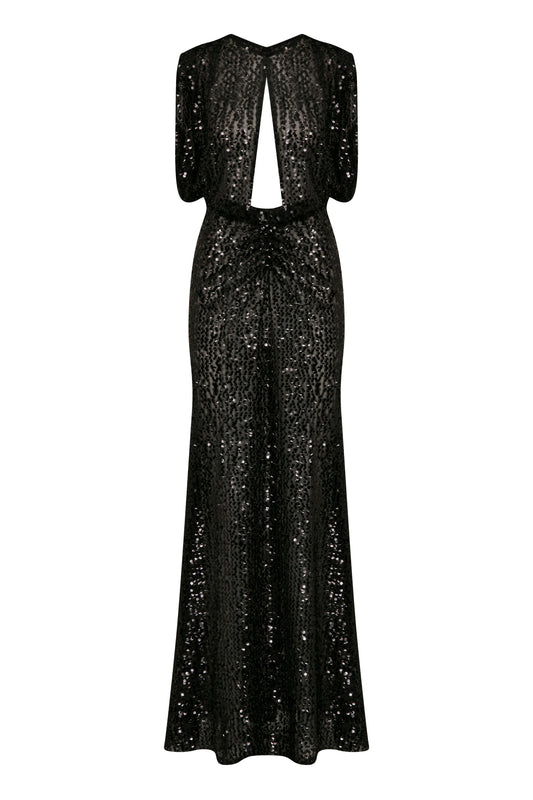 Lea Gown in Black Sequin