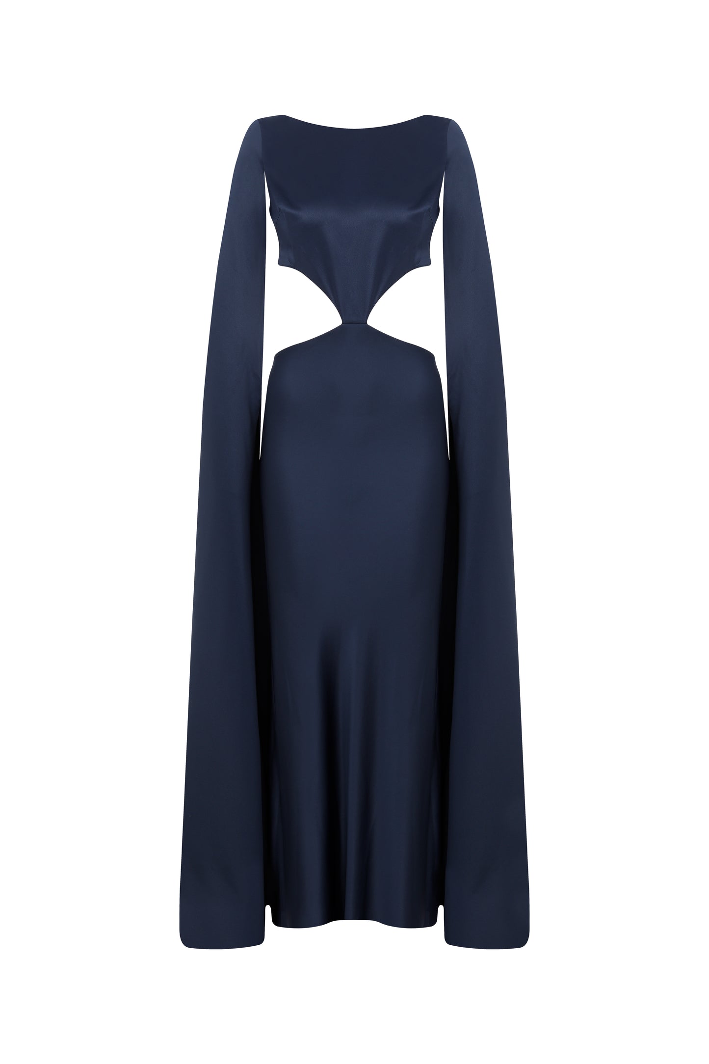 Jasmine Gown in Silky Satin in Navy