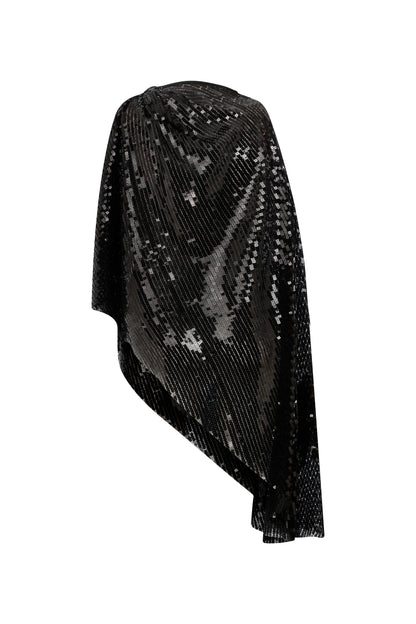 Xoey Asymmetric Cape in Black