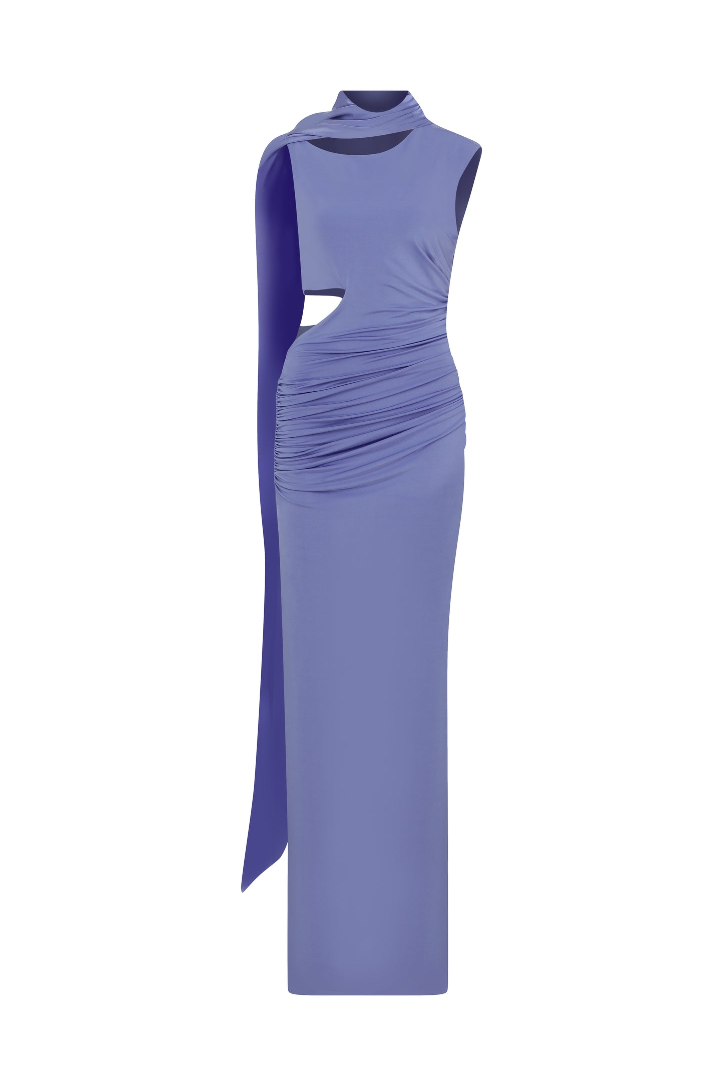 Rory Jersey Dress in Lilac with Detachable Scarf Detail