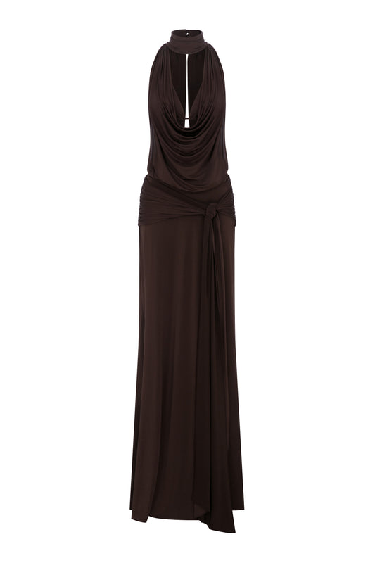 Rachela Gown in Chocolate Brown