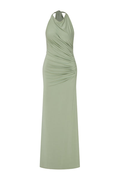 Harper Halter Neck Gown Mint
