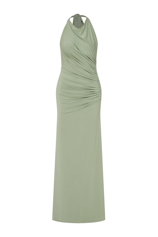 Harper Halter Neck Gown Mint