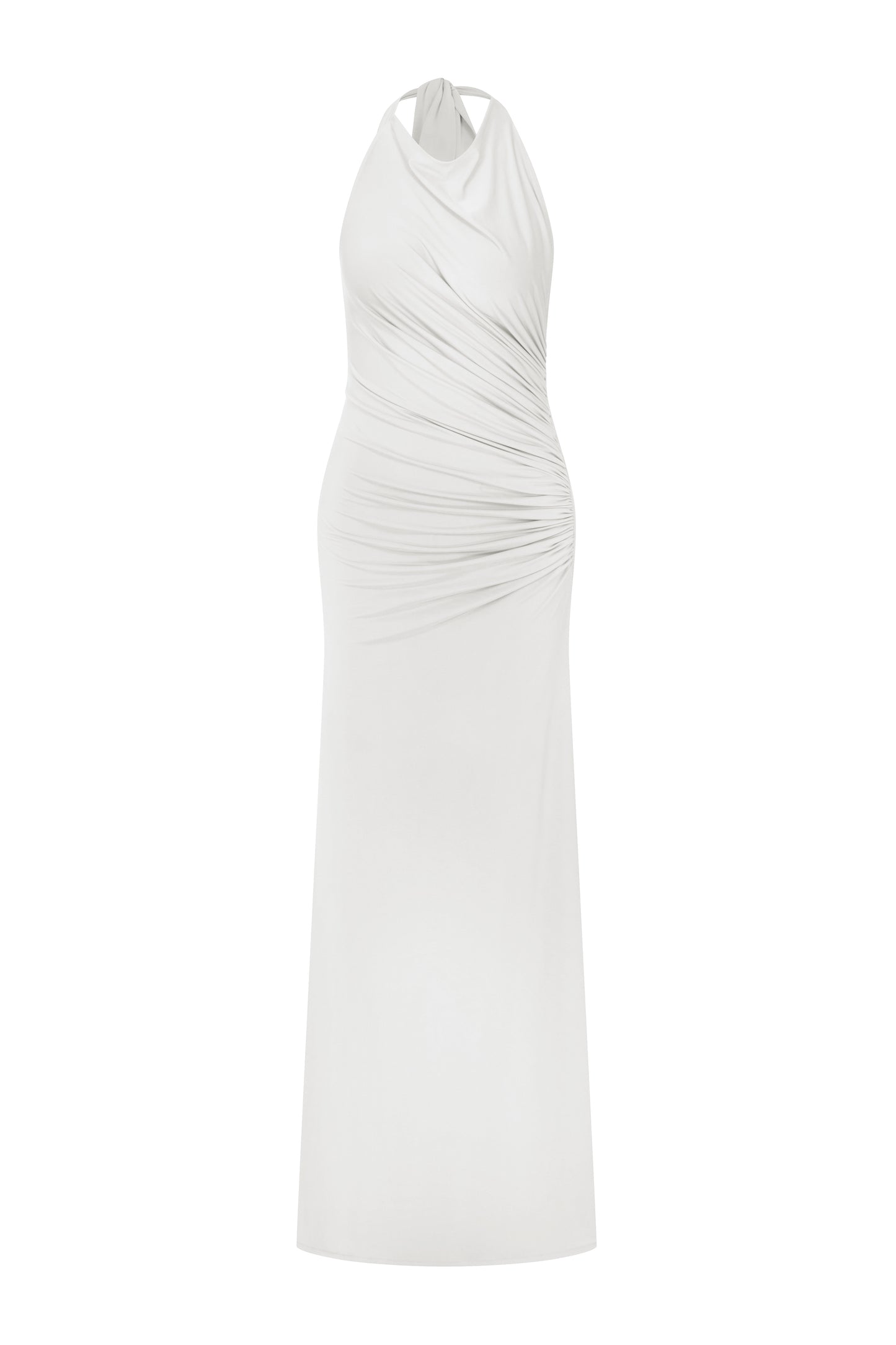 Harper Halter Neck Gown in White