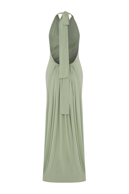 Harper Halter Neck Gown Mint
