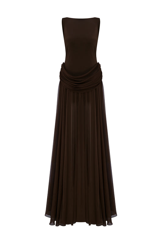Doe Gown in Chocolate Brown