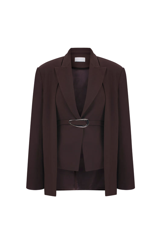 Elaine Blazer in Chocolate Brown