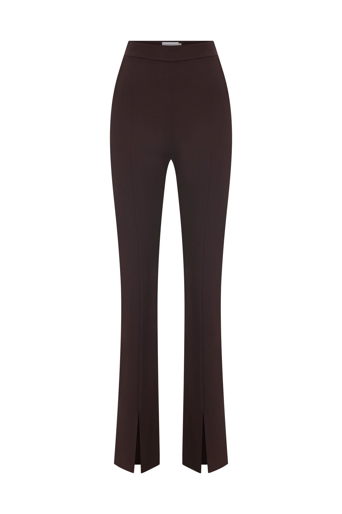 Janine Trousers with Slit in Chocolate Brown