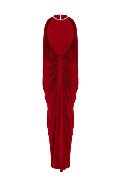 Cicada Gown in Chili Red
