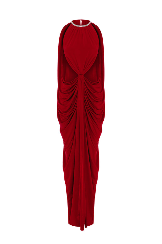 Cicada Gown in Chili Red