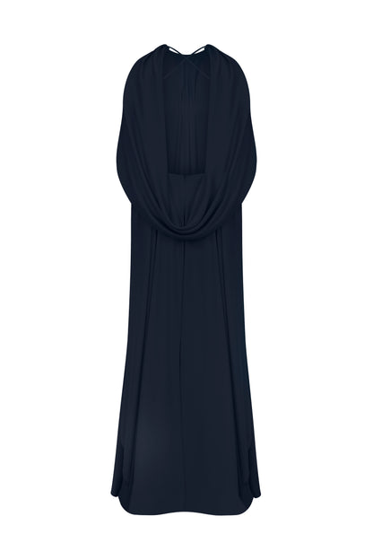 Pera Gown in Satin Navy