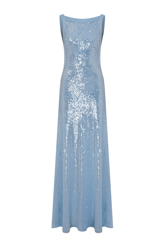 Emiliana Gown in Baby Blue Sequin