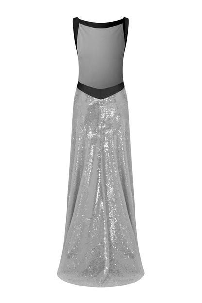 Emiliana Gown in Grey Sequin