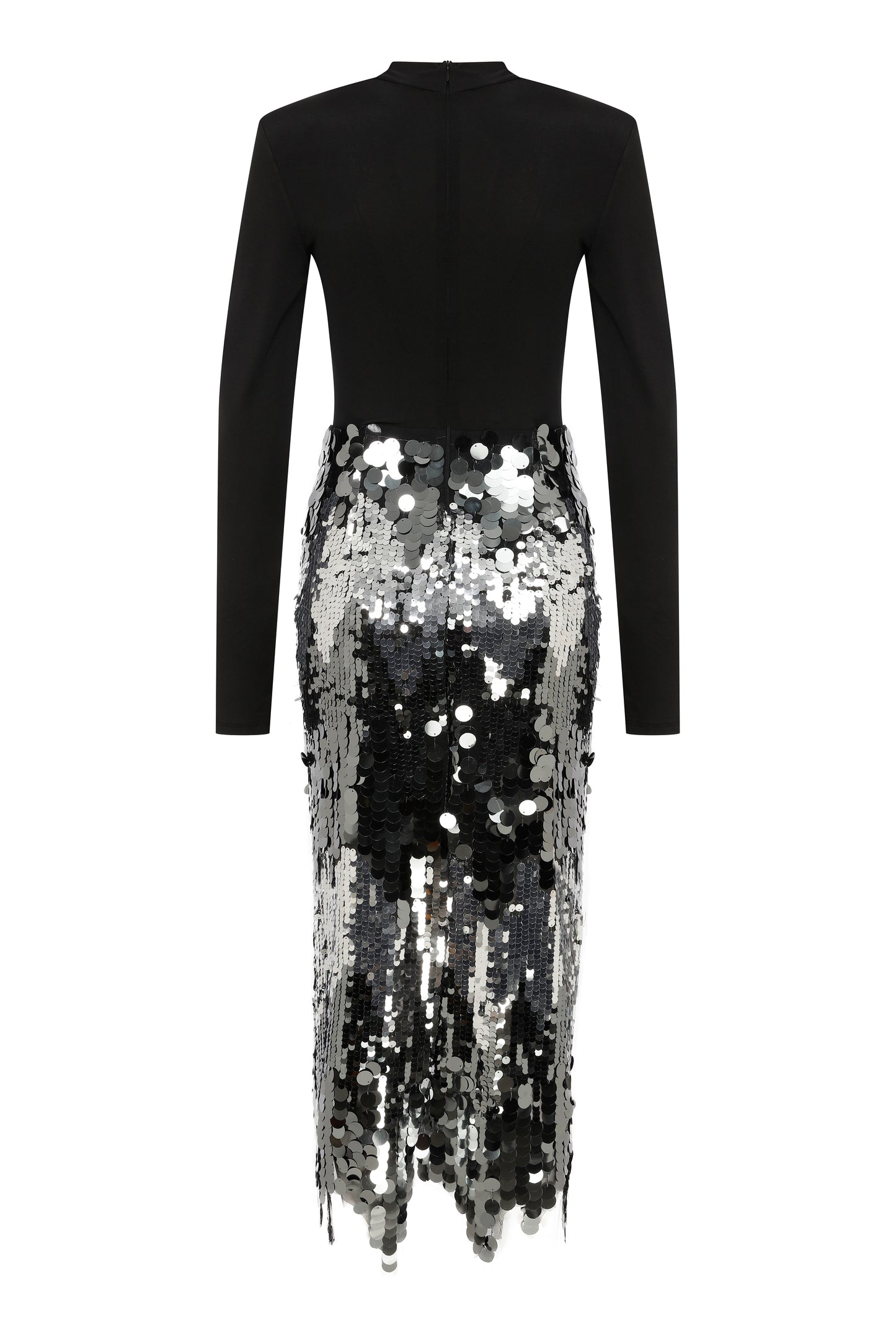 Raisa Gown in Asymmetric Waterfall Skirt in Sequin Studio PM Raisa Gown in Asymmetric Waterfall Skirt in Sequin Studio PM