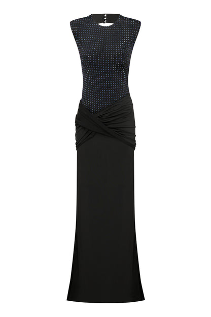 Crissy Cristal Embellished Gown in Black