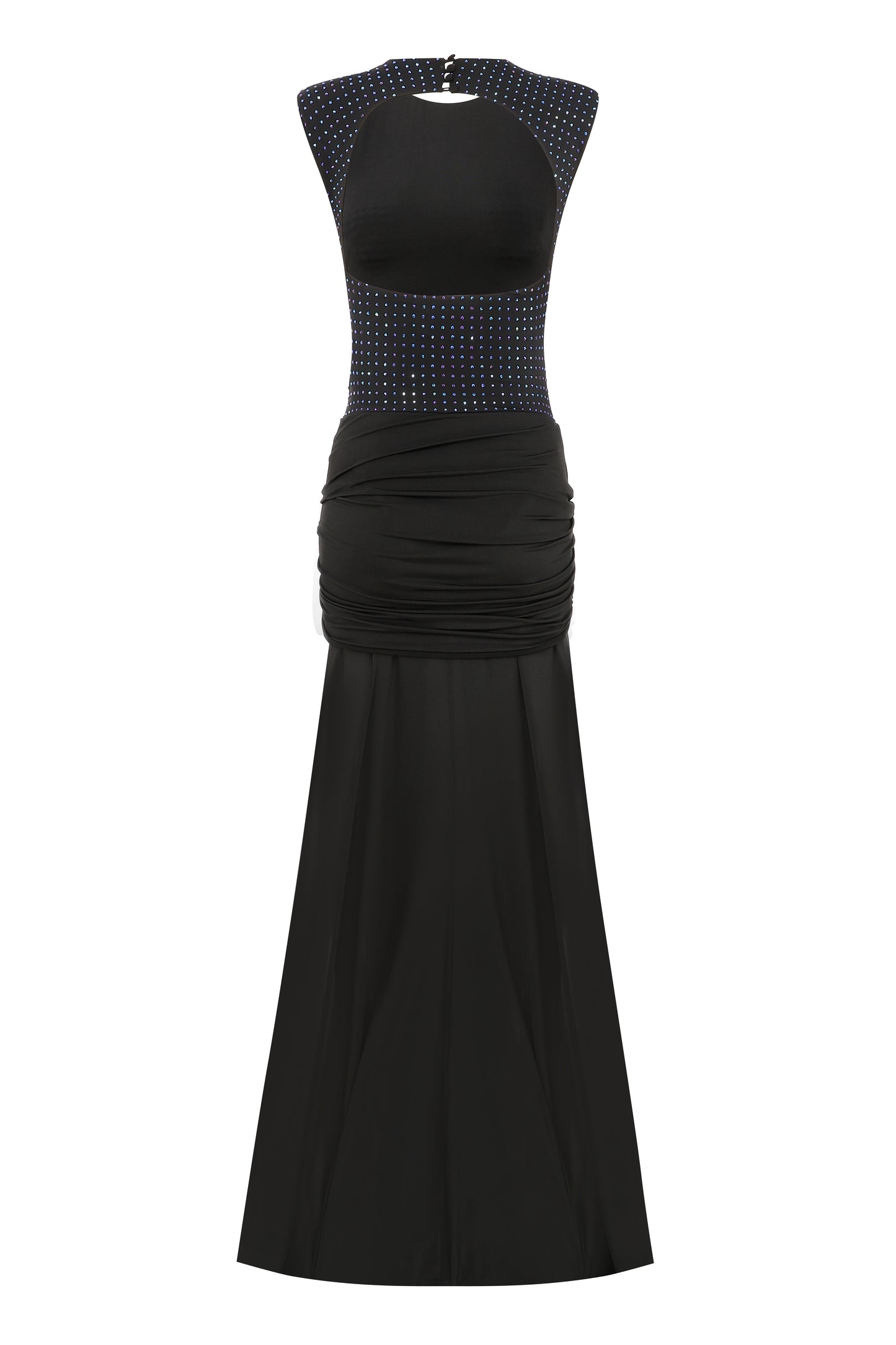 Crissy Cristal Embellished Gown in Black